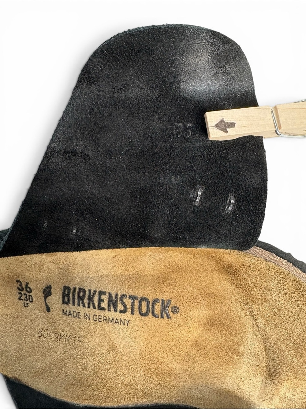 Birkenstock Zurich Black Suede Sandals Slides Size 36 US Women 5 - Picture 7 of 11